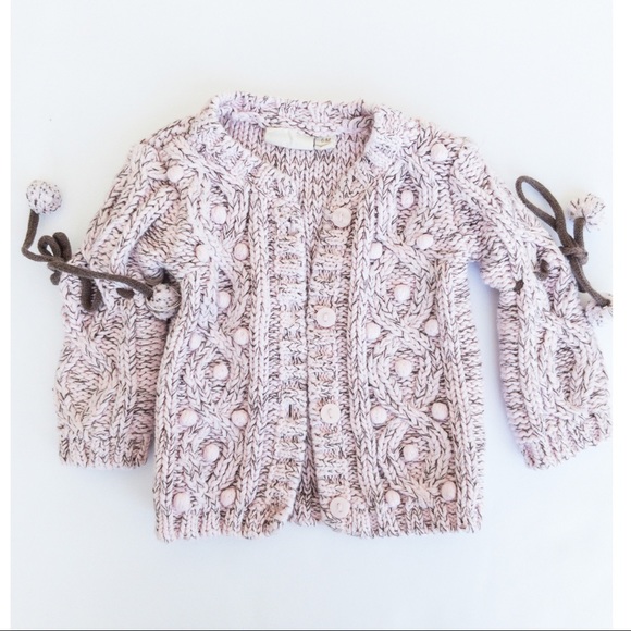 Petit Lem 6 months Pink & Brown sweater - Picture 1 of 1